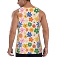 thumbnail image 3 of Gaeub Groovy Daisy Flowers Men's Athletic Tank Top, Workout Sleeveless Shirts, Running Tank Tops for Gym, Running, Training - 3X-Large, 3 of 9
