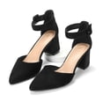 thumbnail image 2 of LuckLilac Women's Pointed Toe Pumps Block Heel Ankle Strap Adjustable Buckle Heels sandals Dress Shoes for Casual Party Daily Wear, 2 of 7