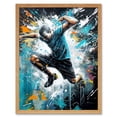thumbnail image 1 of Man Doing Parkour Jump Pose Paint Splat Portrait Art Print Framed Poster Wall Decor 12x16 inch, 1 of 5