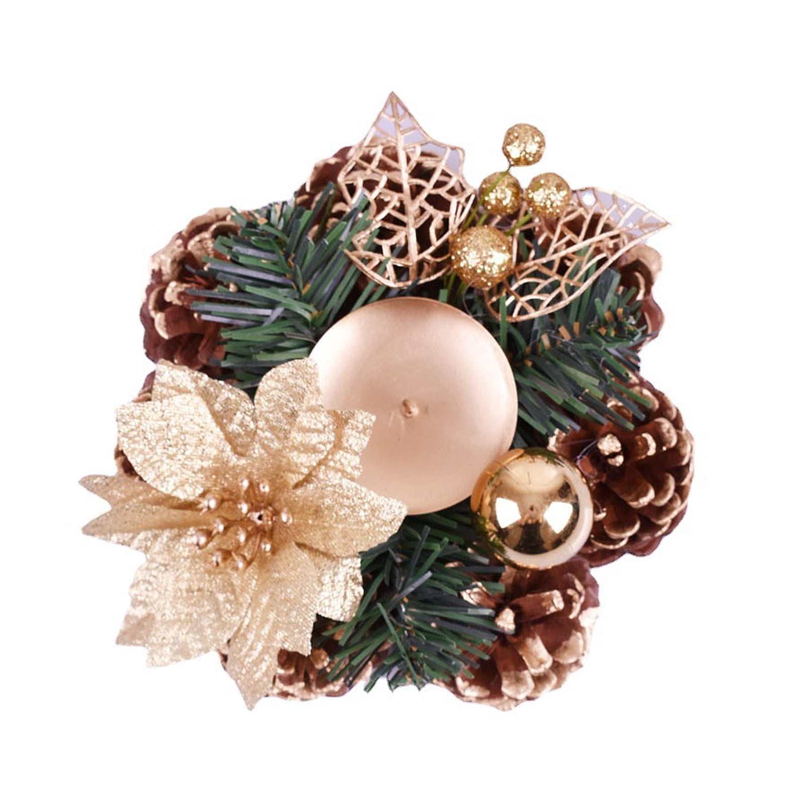 Christmas Tabletop Centerpiece Christmas Poinsettia Candle Holder With