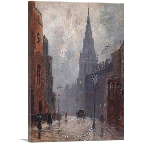 ARTCANVAS St Andrew's Church Wells Street London Canvas Art Print by George Hyde Pownall - Size: 18" x 12" (1.50" Deep)