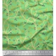 thumbnail image 1 of Soimoi Green Cotton Poplin Fabric Blueberry Leaves Print Fabric by the Yard 42 Inch Wide, 1 of 3