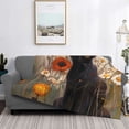 thumbnail image 2 of Naloa Black Cat in Wildflowers Flannel Fleece Throw Blanket for Bed Couch, Thick Blanket - All Seasons Suitable for Women, Men and Kids-40"x30", 2 of 6