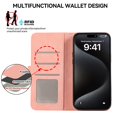 thumbnail image 5 of Ancove for iPhone 14 Wallet Case with Card Holder Kickstand,RFID Blocking PU Leather Shockproof Splicing Color Flip Case Cover for iPhone 14,Pink+Cyan, 5 of 7