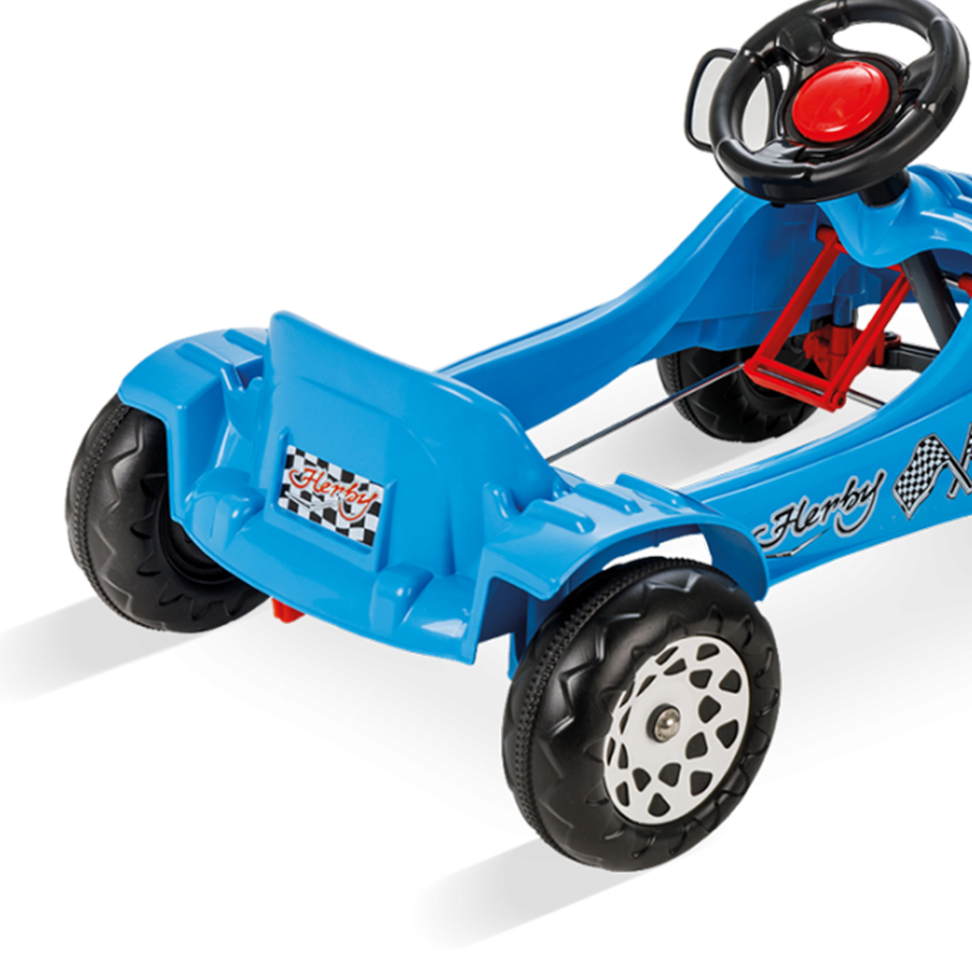 Pilsan Herby Pedal Car w/ Moving Mirrors and Horn for Ages 3 & Up, Blue - image 4 of 5