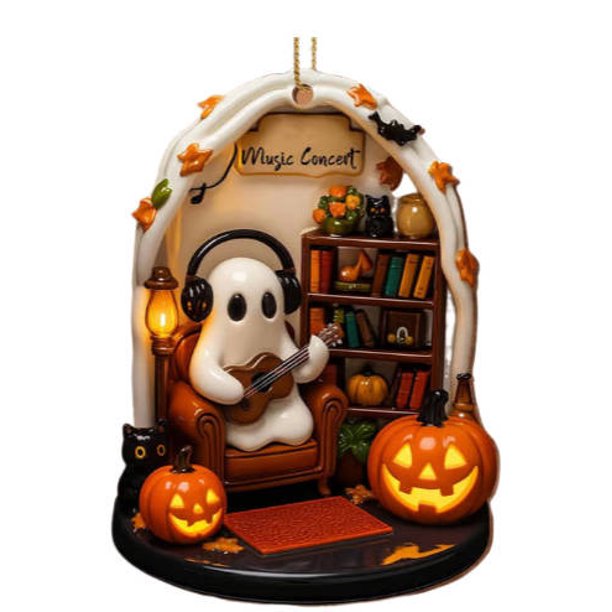 Linda Decoración de Halloween Wansheng Linda Lectura Esquina Colgante Decorativo Tablero Acrílico