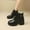 Black, variant on Bnwani Womens Boots Winter Fashion Toe Zipper High-Heel Chunky High Ankle Casual Solid Boot Black Size 5.5