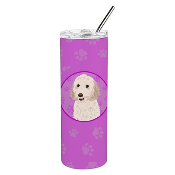 Carolines Treasures WDK1280TBL20 Doodle Cream Design1 Stainless Steel 20 oz Skinny Tumbler Pink 20 oz multicolor