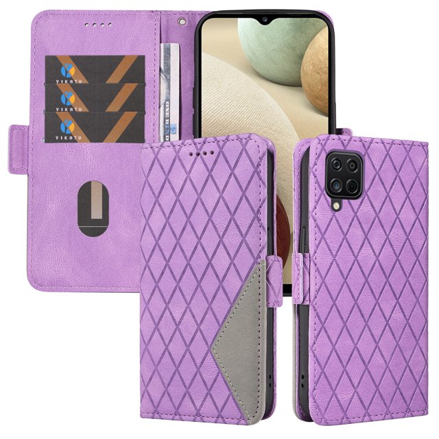 Compatible with Samsung Galaxy A12 PU Leather Wallet Case with Card Holder Magnetic Closure Cover