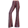 thumbnail image 3 of Daisy Del Sol High Waist Gypsy Comfy Yoga Ethnic Tribal Stretch Palazzo 70s Bell Bottom Fit to Flare Pants, 3 of 8