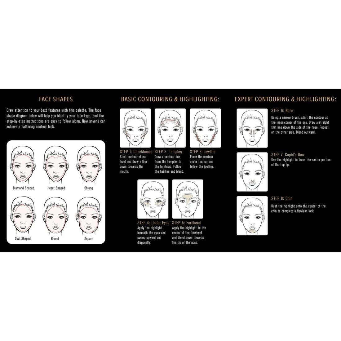 Elizabeth Mott Contour Kit and Highlighting Powder Palette | Natural Glow and Contour Kit with 6 Shades | Cruelty-Free and Paraben-Free