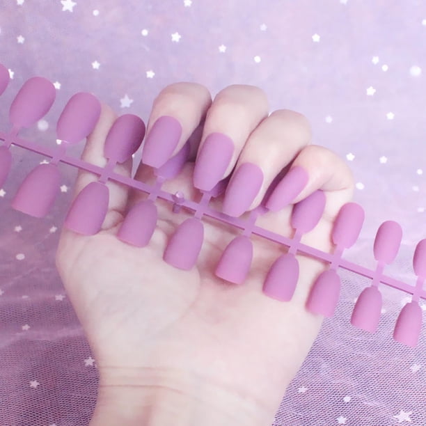Uñas postizas, uñas postizas, regalos para mujeres, uñas largas mate carnosas, 24 parches para uñas postizas, parche para uñas postizas, pegatinas para uñas