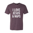 thumbnail image 2 of Wild Bobby, I Love Jesus & Naps Inspirational/Christian Men Premium Tri Blend Tee, Vintage Purple, Medium, 2 of 6