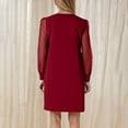 thumbnail image 4 of Ovzne Robes d'Été pour Femmes 2025 Robe Unie Col Rond en Maille Perspective à Pois Manches Longues Robe d'Été Manches Longues Liquidation, 4 of 7