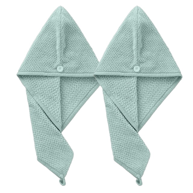 Paquete de 2 toallas de microfibra para el cabello para mujer, turbante absorbente para el cabello, toallas para el cabello de secado rápido