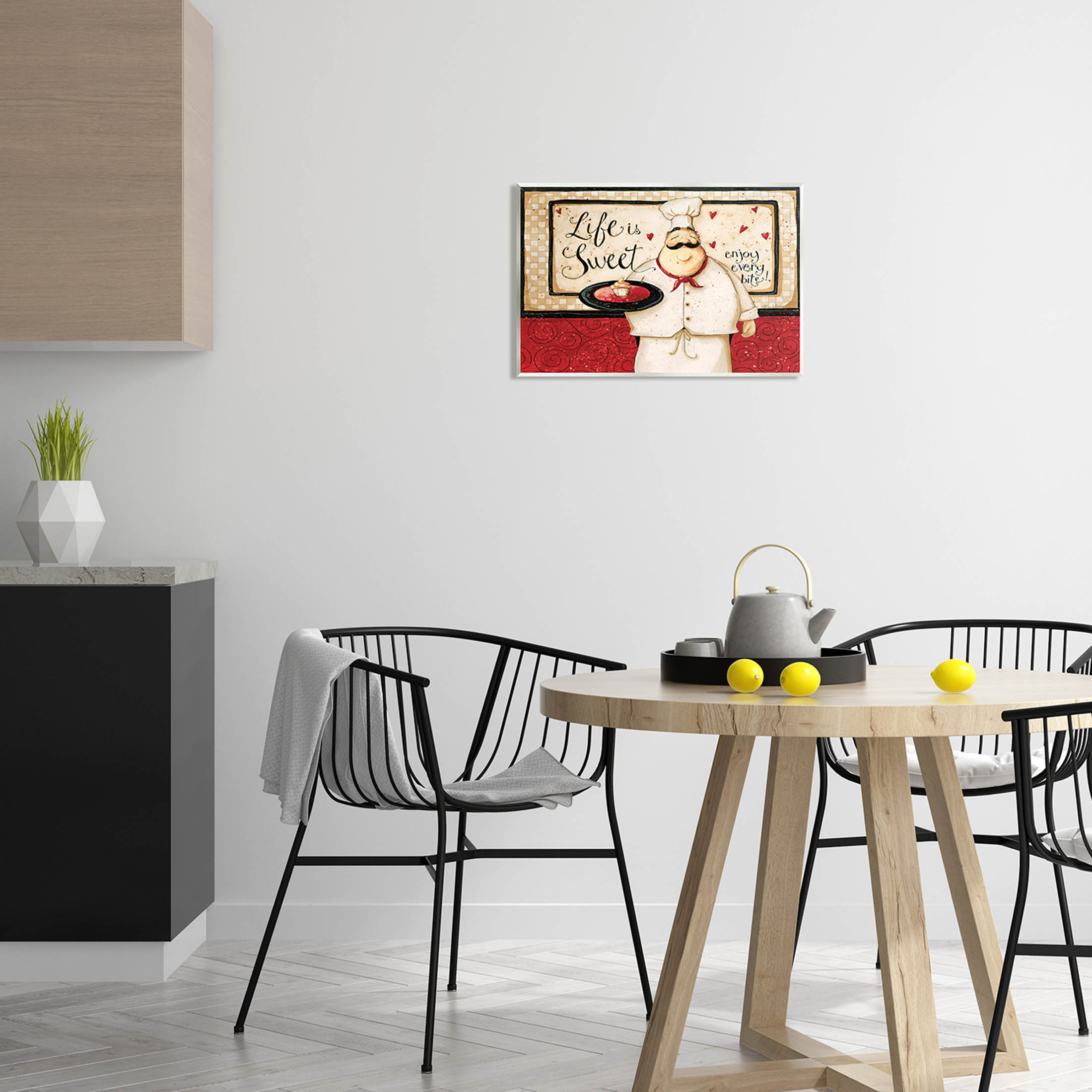 Life Is Sweet Enjoy Every Bite Phrase Food & Beverage Graphic Art Unframed Art Print Wall Art