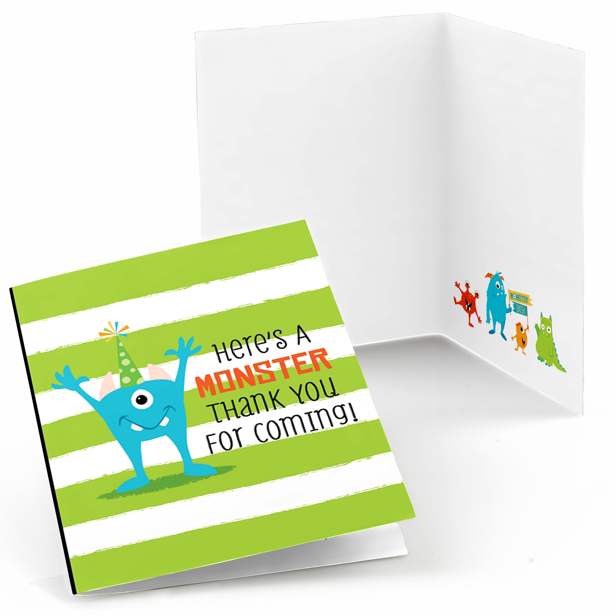 Big Dot Of Happiness Monster Bash Little Monster Birthday Party Or Baby Shower Thank You Cards 8 Count Walmart Com