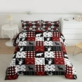 thumbnail image 2 of Homewish Rustic Deer Bear Full Size Comforter Sets, Vintage Red Buffalo Patchwork Bedding Comforter Set, Hunting and Fishing Reversible Bedding Sets, Lightweight Room Decor, 3pcs, 2 of 8