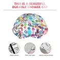 thumbnail image 5 of Kdxio Colorful Watercolor Dots Print Shower Cap for Women,Elastic and Reusable,Double Waterproof Layers Bathing Hat, 5 of 9