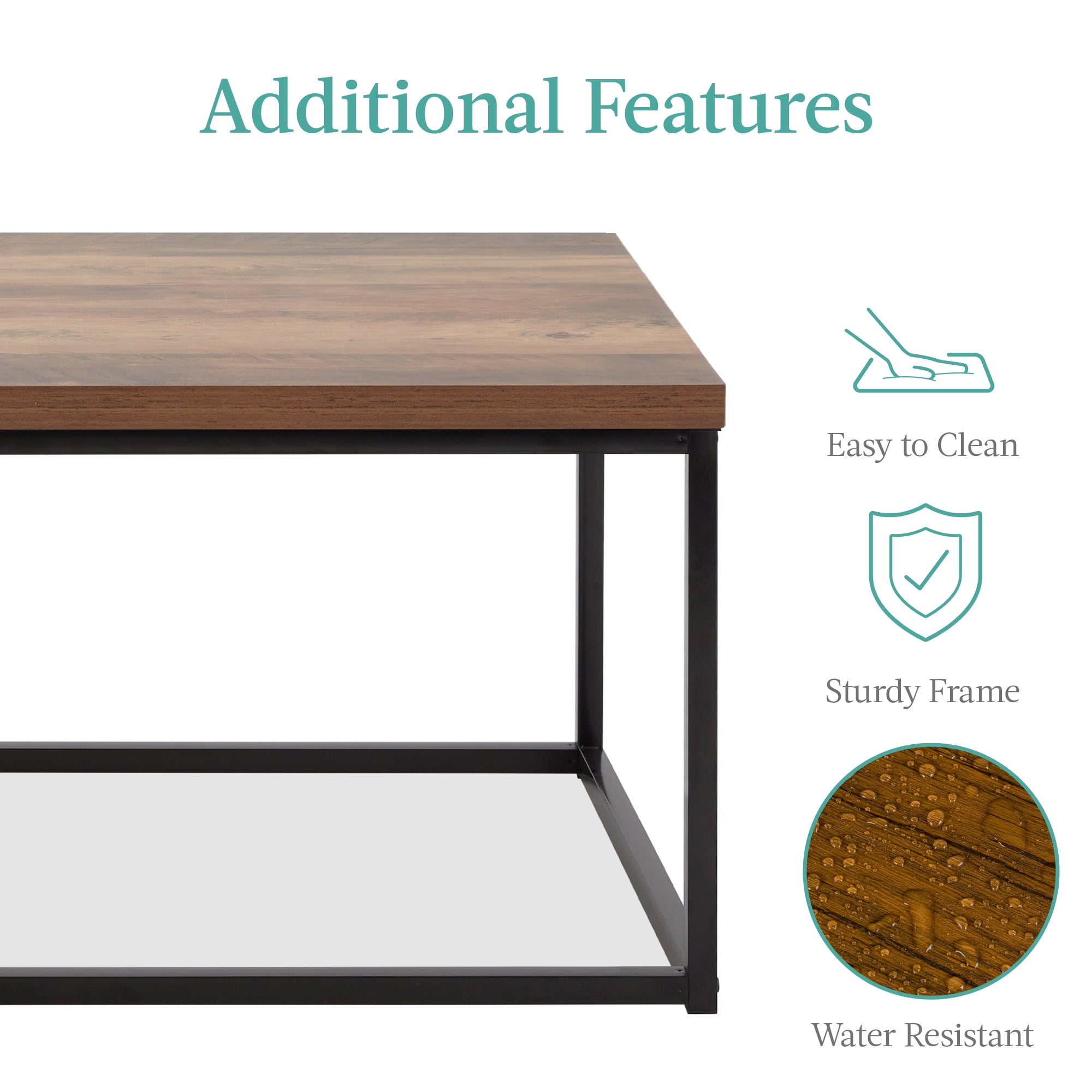 Best Choice Products 44in Rustic Modern Industrial Style