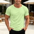 thumbnail image 2 of FINALGANG Mens Scoop Neck Short Sleeve Tee Soft Stretchy Relaxed Fit Plain Solid Color Everyday Basic Casual Top Cozy TShirts Green XXL, 2 of 7
