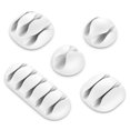 thumbnail image 1 of Queilt Office Car White 5 Pack Cable Holders Self-Adhesive Cable Guide Fixing Organizer Clips Cable Fixing Cable Management Cable Clips - For 5/3/2/1 Cables, 1 of 4