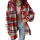 thumbnail image 1 of Chaqueta de Franela con Capucha y Cuadros para Mujer, Abrigo Grueso de Invierno para Mantener el , Chaqueta de Forro Cálida y Suave con Botones Rojo XXL, 1 of 10