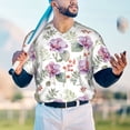 thumbnail image 5 of Hirioo Orchids Flowers for Men's Baseball T-shirt Shirts Short Sleeve Casual Summer Button Stretch T Shirts,Size S-4XL-4X-Large, 5 of 7