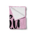 thumbnail image 2 of I Love You to the Moon and Back Soft Flannel Fleece Throw Blanket, Charcoal Written Effect Motto on Affection, Cozy Plush for Indoor and Outdoor Use, 50" x 60", Baby Pink Charcoal Grey, by Ambesonne, 2 of 6