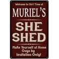 thumbnail image 1 of MURIEL'S She Shed Red Sign Lady Cave 12 x 18 Matte Finish Metal 112180088413, 1 of 1