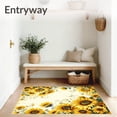 thumbnail image 3 of ODIKA 4'x6' Machine Washable Non-Slip Area Rug, Artistic Sunflower Door in Half Circle Shape for Welcoming Spaces High Traffic Rug with Pad, Yellow, 63100, 3 of 8