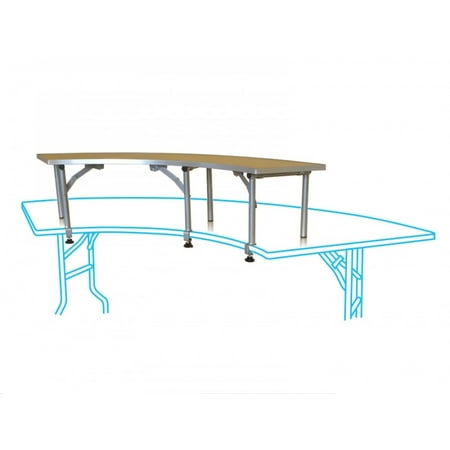 Pogo 10-Foot Inner Wooden Bar Top Riser for Serpentine Banquet Tables