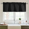 thumbnail image 6 of XWZO Semi Sheer Privacy Valance Curtain, Short Rod Pocket Window Topper, 18 Inch, 1 Piece, Black, 6 of 12