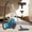 Gray-blue, variant on Portable household vacuum cleaner with retractable power cord, dust bag design, equipped with washable filter, suitable for home and office use