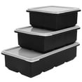 thumbnail image 5 of 3 piezas de silicona para hacer cubitos de hielo, bandejas de hielo flexibles con tapa, molde DIY, accesorios de cocina, negro, 5 of 5