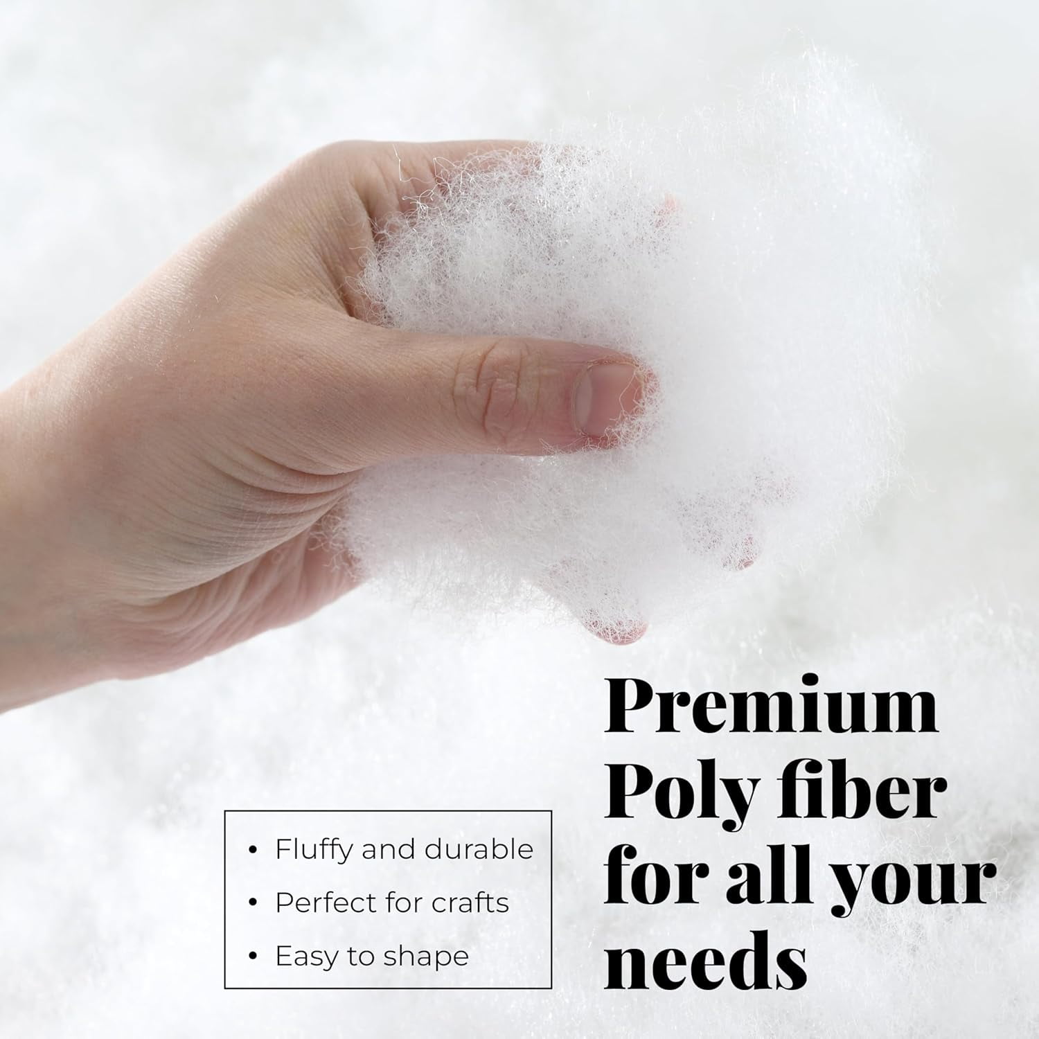 Poly Fiber Fill Stuffing 20 LB Bag - Premium Stuffing for Stuffed Animals, Pillows, Crafts, Toys, and Cloud Decorations - Ideal Batting for Couch Pillows