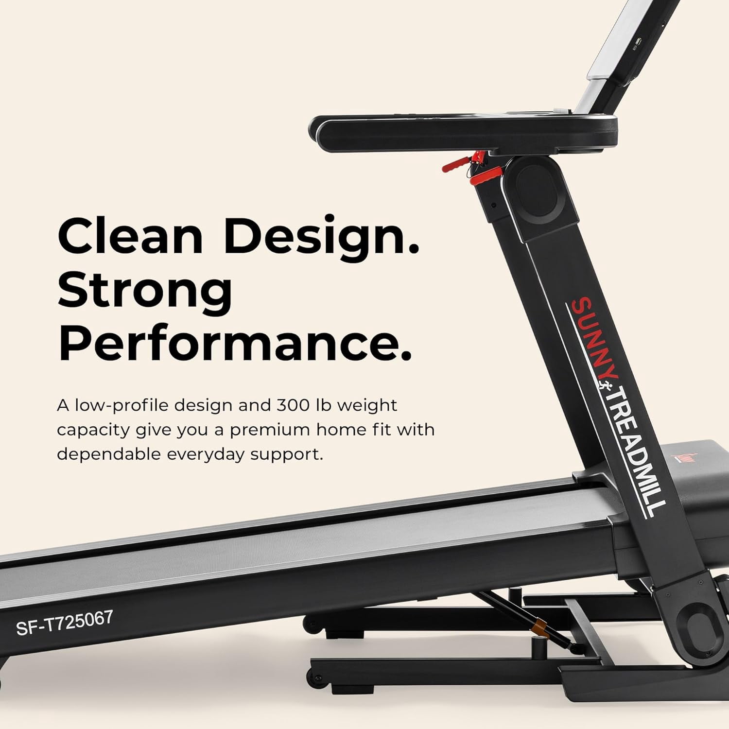 Sunny Health & Fitness Platinum Smart Fold Treadmill, No Assembly, SunnyFit App with Trainer-Led Workouts, Built-In Wi-Fi, Auto Incline, Brushless Motor, 300 LB Capacity