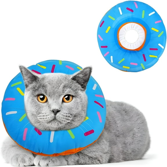 BESTSKY Cat Cone Collar Soft, Adjustable Cat Recovery Collar Cute Donut Kitten Cone to Stop Licking, Surgery Recovery Elizabethan Collars for Kitten Cats Puppy