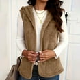 thumbnail image 3 of Diufon Fleece Vest Women Sleeveless Fuzzy Fleece Hooded Jackets Fall Winter Warm Cardigans with Pockets, 3 of 9