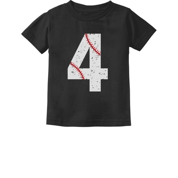 Tstars Boys Unisex 4th Birthday Gift Shirt Birthday Gift for 4 Year Old Baseball Birthday Shirts for Boy Graphic Tee Tshirt B Day Birthday Party Toddler Kids Graphic T Shirt