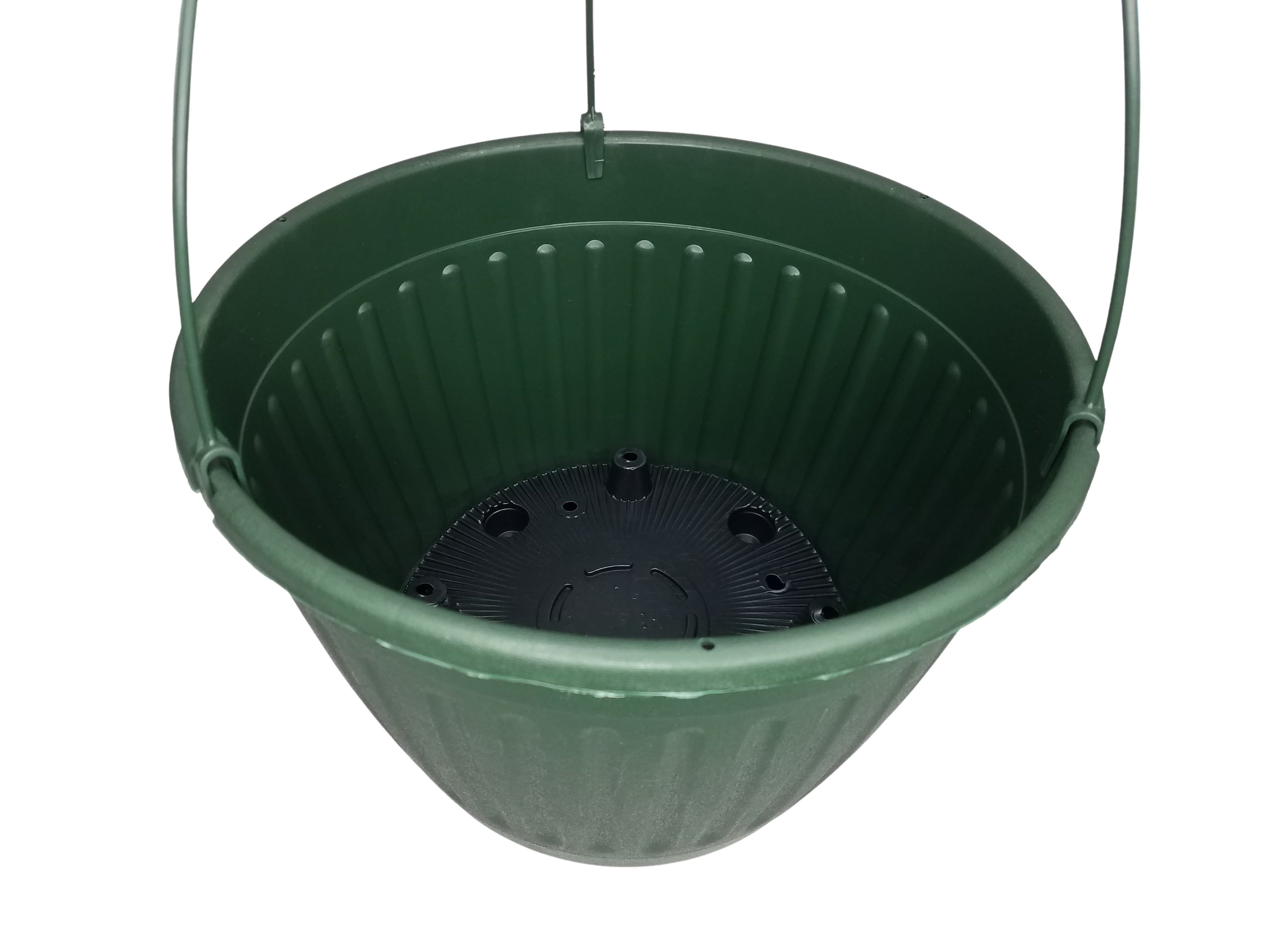 Landmark Plastic 10" Green Imperial Hanging Basket Planter, Set of 5