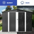thumbnail image 6 of ModFusion 8x6 ft Storage Shed with Galvanized Steel, Metal Double Door for Backyard, Garden Tools House, Dark Gray, 6 of 11