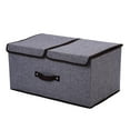 thumbnail image 1 of Ramiter Storage Storage With Double Lids Foldable Linen Fabric Storage Boxes With Lids Collapsible Closet Organizer Containers With Cover For Home Bedroom Office Roll Fabric Roll Storage, 1 of 5