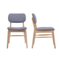 thumbnail image 2 of GZXS Mid-Century Modern Dining Chairs Set of 2, Gray Upholstered Fabric Side Chairs with Natural Rubberwood Legs, 300 lbs Weight Capacity, for Dining Room & Living Room, 2 of 10