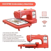 Poolin EOC07RE Embroidery Machine with Large 7.9 x 15 Inch Hoop, Computerized Embroidery Machine for Home & Small Business,
