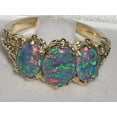 thumbnail image 4 of LBG 14k Yellow Gold Synthetic Opal Triplet Womens Trilogy Ring - Sizes 4 to 12 Available, 4 of 4