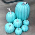 thumbnail image 4 of Artificial Pumpkins Plastic Foam Pumpkins,Fall Pumpkins Decor, Thanksgiving/Halloween Holiday Farmhouse Decorations for Home,Fall Decorations for Home (7pcs-Blue), 4 of 5