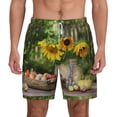 thumbnail image 3 of Uemuo Vintage Wooden Bucket Pattern Mens Swim Trunks Quick Dry Board Shorts with Mesh Lining, Stretch Beach Shorts Quick Dry No-Chafing Board Shorts-Small, 3 of 9