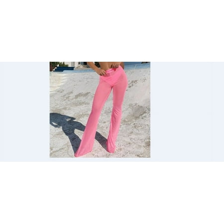 Women See-through Pants  Bikini Cover Up Mesh Ruffle Bottoms  Plus Size Loose Long Trousers