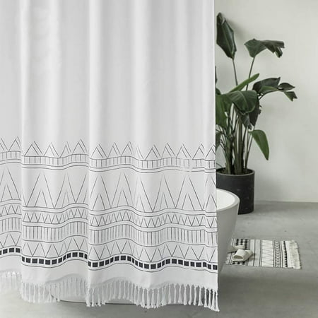 Tassel Shower Curtain 72 X 78 Boho, Shower Curtain With Tassel Fringe